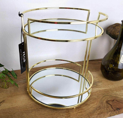 Luxury Round Shape 2 layer Mirror organizer tray - Designs Decore