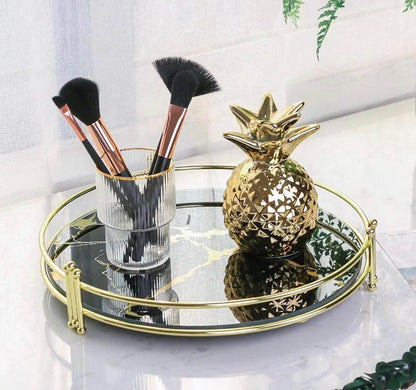 Ultra design Modern Gold Cosmetic Round Storage tray - Designs Decore